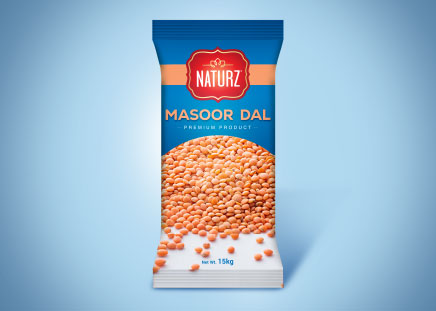 Nature Masoor Dal packaging design A vibrant image showcasing the packaging design of Nature Masoor Dal, highlighting its natural and appealing aesthetics