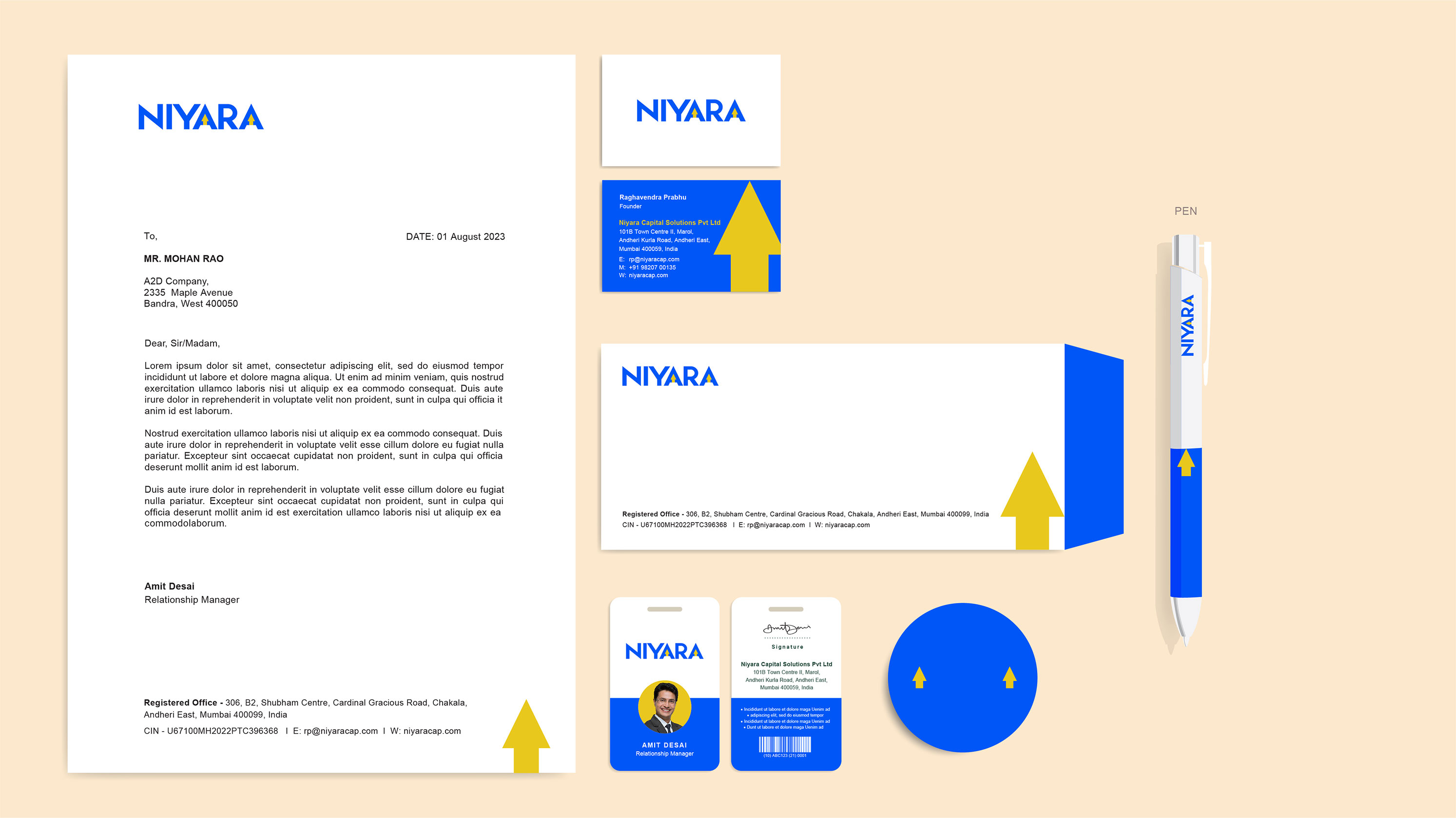 Niyara Capital stationary design